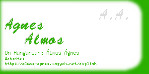 agnes almos business card