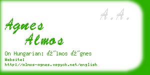 agnes almos business card